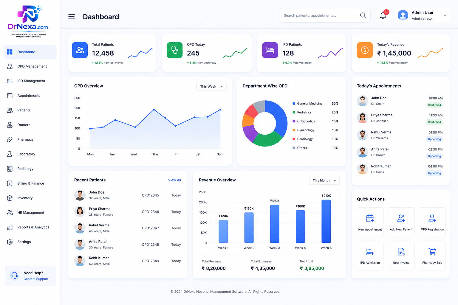 DrNexa Hospital Management Software
